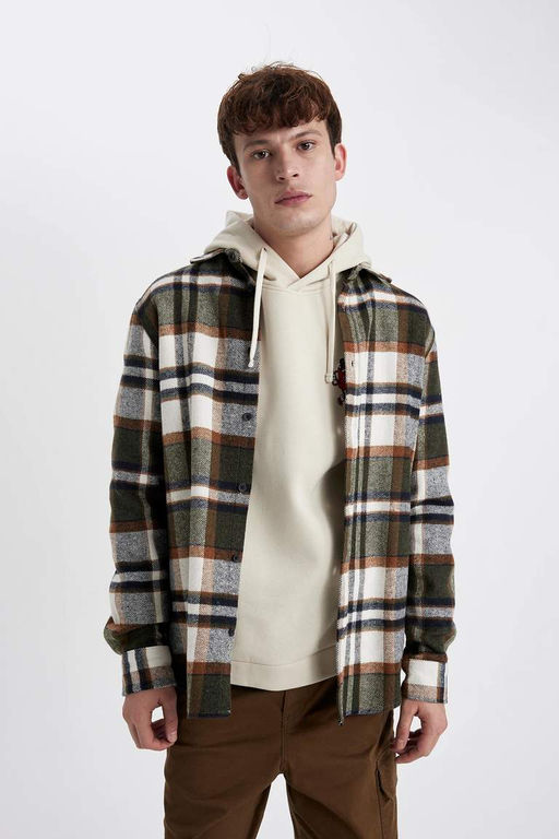 Рубашка Lumberjack с длинным рукавом в клетку обычного кроя - Defacto фото 3