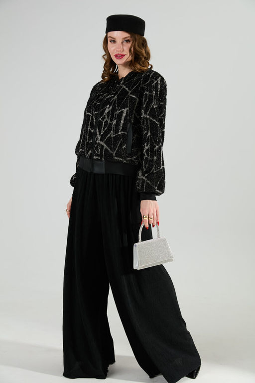 Бомбер NIKVA н435-2 чёрная геометрия  фото 7