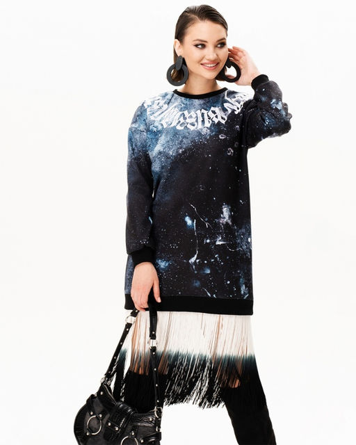 Платье-свитшот с бахромой PSB001 - Sahar art lab фото 7