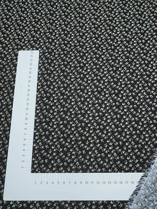 Теплый хлопок Воздушные лютики цв.черный, ш.1.45м, хлопок-100%, 150гр/м.кв - Купава фото 3
