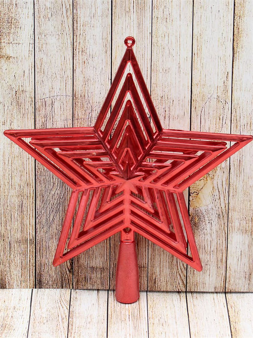 Наконечник на елку 23см "Звезда" (НУ-4398) красная