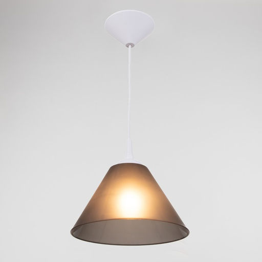 Подвес «Конус» 1×15 Вт Е27 МОДЕЛЬ: BR=00262 белый/дымчатый 25×25×15 см