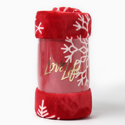 Плед LoveLife Снежинки 180*200 см,100% п/э, велсофт 280 гр/м2  фото 5