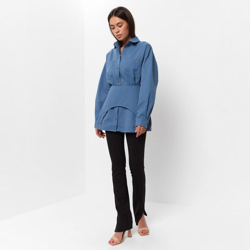 Юбка баска женская джинсовая MIST: Denim, размер 48, синяя
