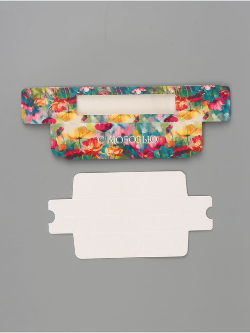 Цена за 5 шт. Коробка подарочная с окном «С любовью. Цветы», 18×5.5×5.5 см, самосборная