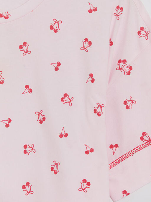 Kiraz Desenli Kad?n Gecelik