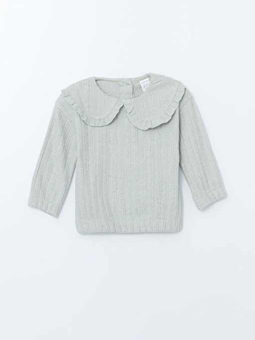 Bebe Yaka Fitilli K?z Bebek Sweatshirt