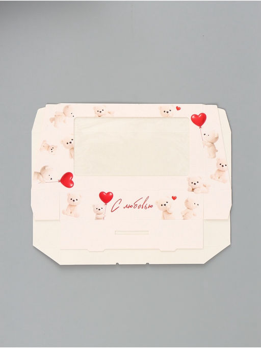 Цена за 5 шт. Коробка подарочная складная «С любовью», 20×12×4 см, с окном