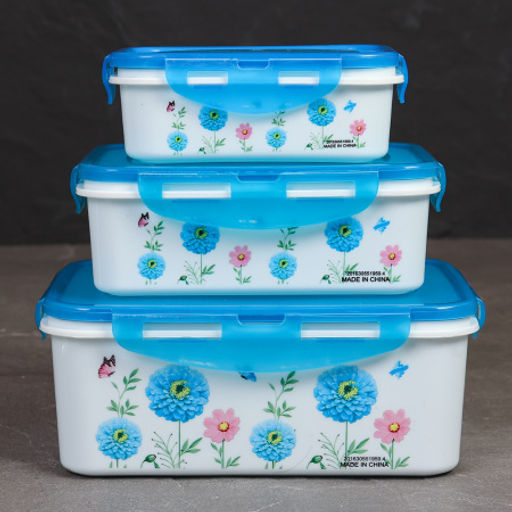 Салатник прямоугольный 3 штуки с крышками / 128 /уп 84/ 270, 560, 1200 мл - Галеонтрейд фото 7