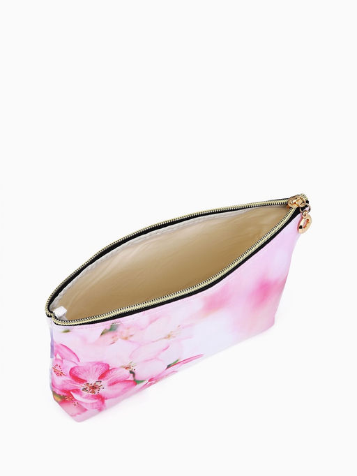 Косметичка женская на молнии, с подкладкой, с двусторонним принтом, розовая - Simaland фото 3