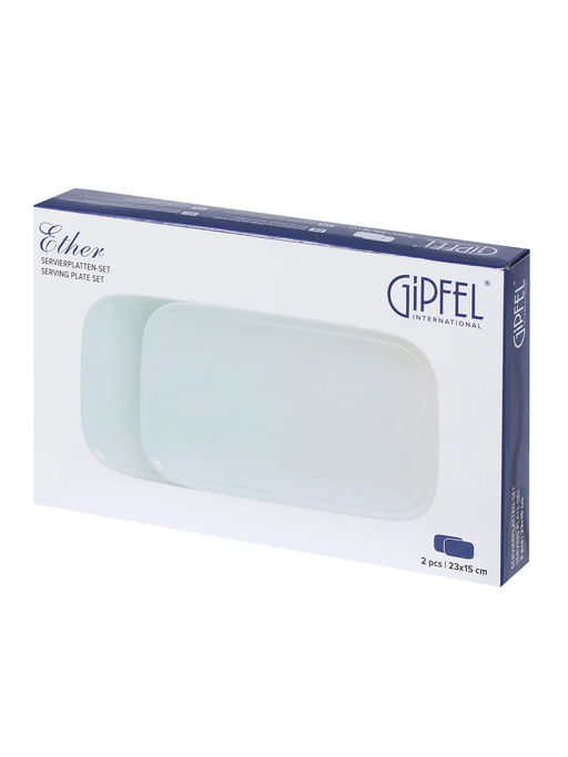 52219 GIPFEL Набор тарелок сервировочных ETHER 23x15 см (2шт.). Материал: керамика. Цвет: светло-голубой.