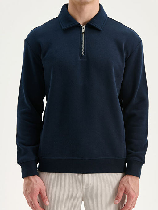 Polo Yaka Erkek Sweatshirt