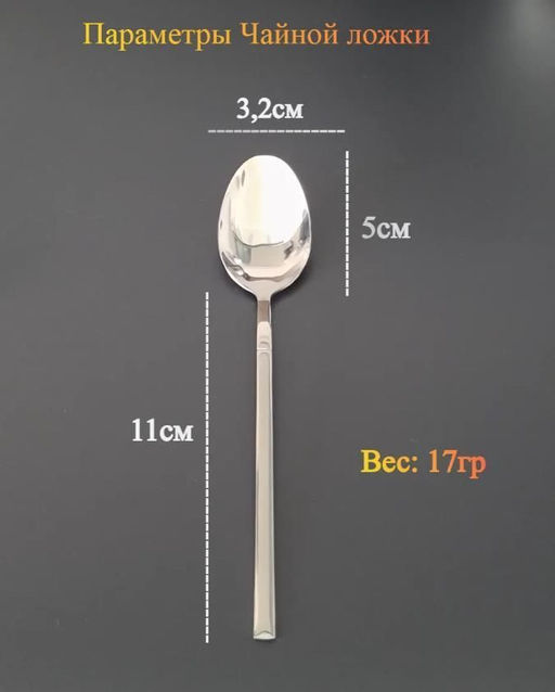 Набор чайных ложек на 6 персон, нержавеющая сталь, хром