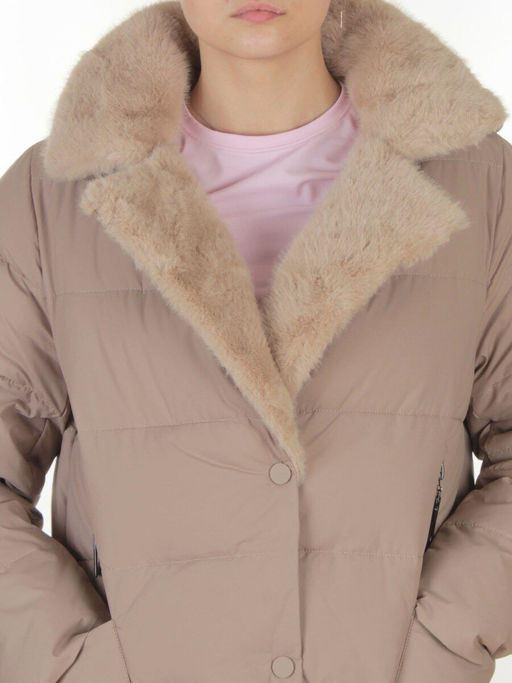 8806 BEIGE Пальто зимнее женское (200 гр. холлофайбер)