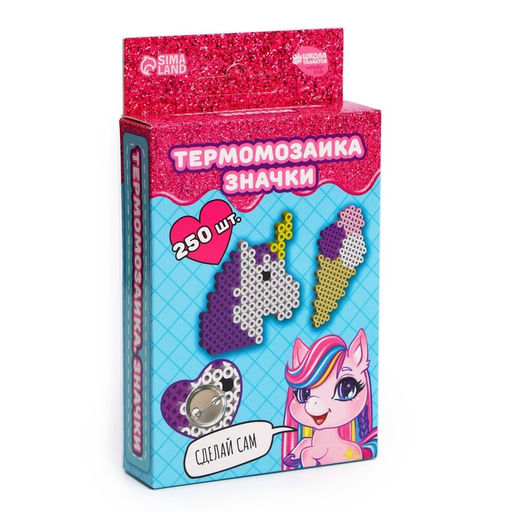 Термомозаика Милый единорог с пинцетом, значком - Школа талантов фото 4