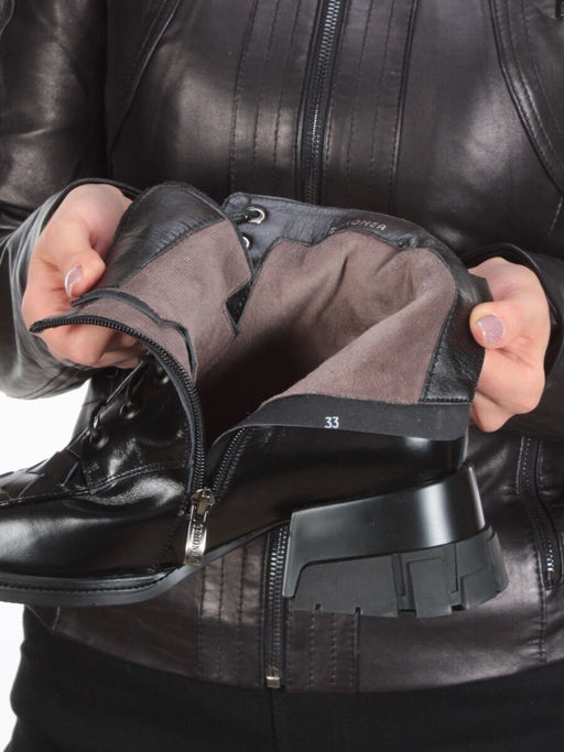 01-CYY11-1 BLACK Ботинки демисезонные женские (натуральная кожа, байка) - Фабричный китай фото 4