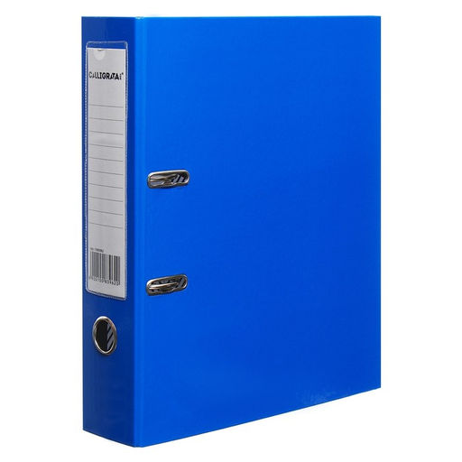Пaпкa-регистратор А4 75мм Calligrata ламинированная, джинсовый синий  фото 3