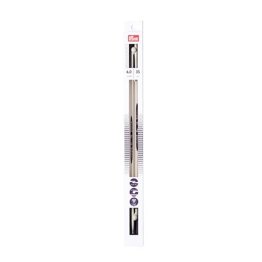 Спицы PRYM 190358 прямые Ergonomics пластик d 6.0 мм 35 см 2 шт