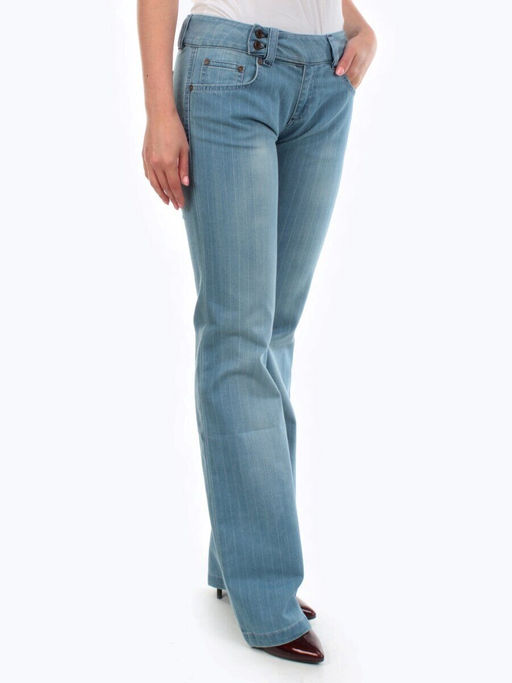 501/A BLUE Джинсы-клеш женские ISTEK (75% хлопок, 22% полиэстер, 3% лайкра)