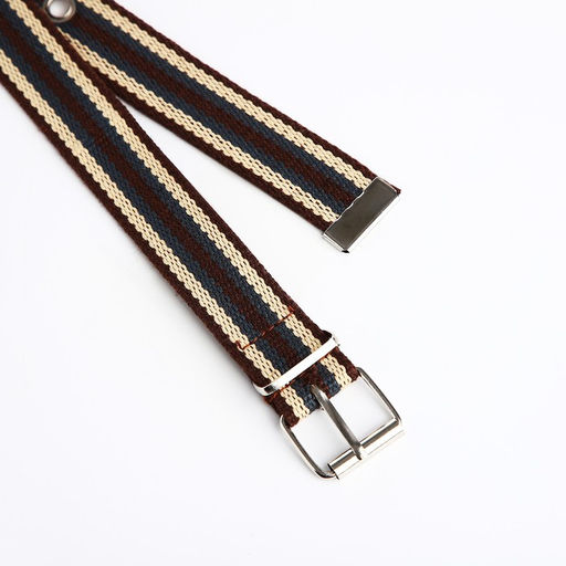 Ремень детский, ширина 3 см, пряжка металл, цвет коричневый/жёлтый/синий - Simaland фото 2