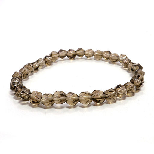 Браслет из камня 6мм с огранкой Раухтопаз привлекает богатство и удачу