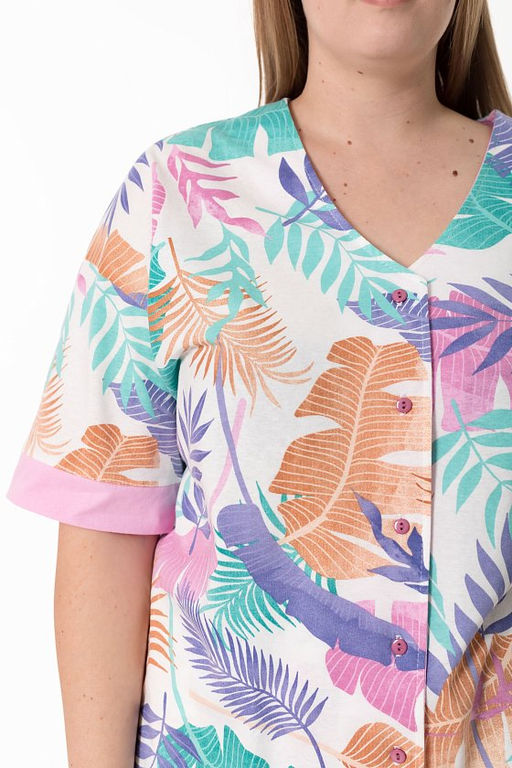 Пижама рубашка и брюки М325384рм розовый/ментол - Елена фото 5