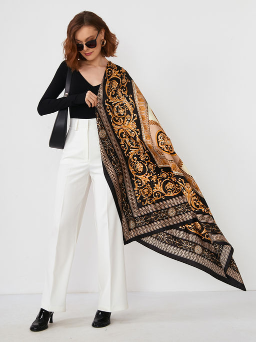 Большой, мягкий, тонкий и очень нежный двусторонний платок с рисунком. - Tantino фото 4