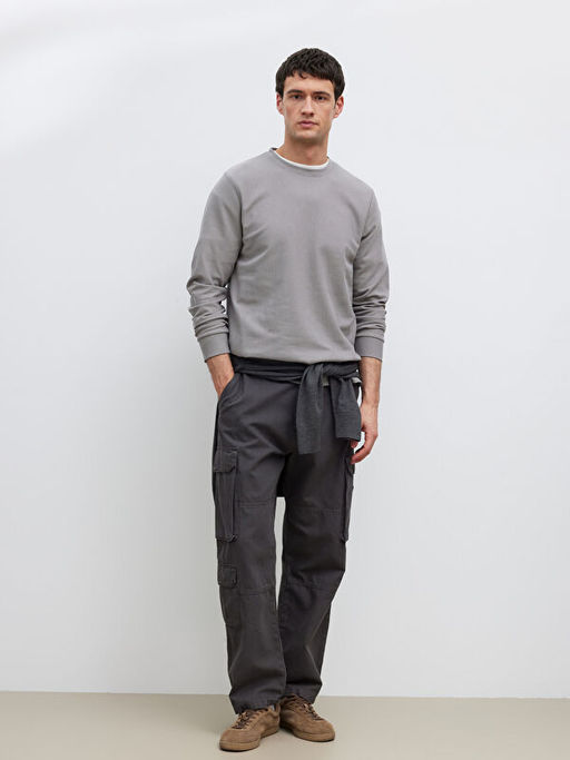 Bisiklet Yaka Erkek Sweatshirt