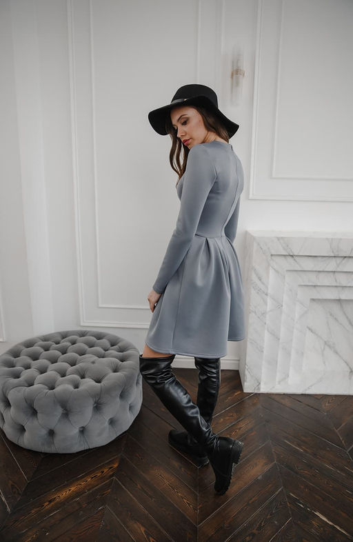 Платье мини серый - Donna saggia фото 4