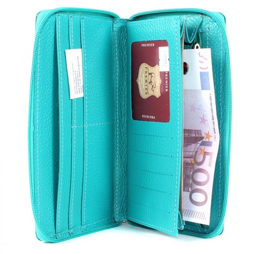 Портмоне женское Premier-S-39 н/к, 4 отд, 9 карм, бирюза флотер (325) 207341  фото 3