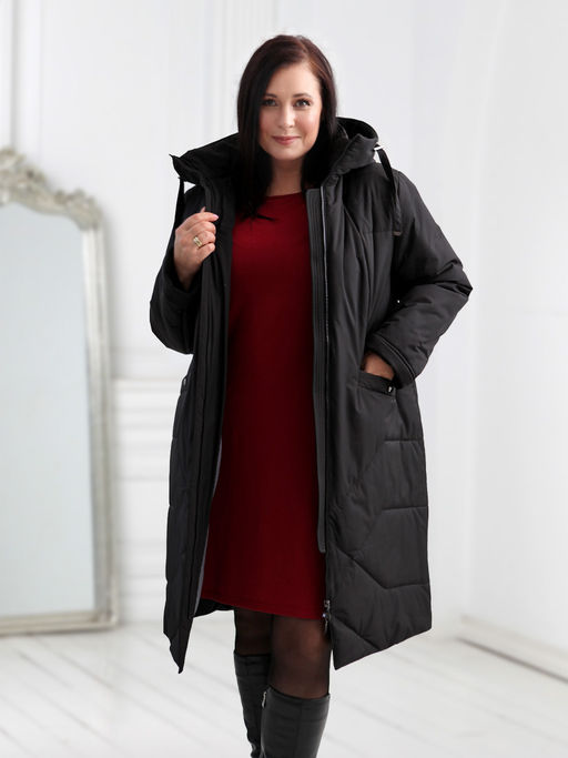 24418 Пальто черный - Dizzyway фото 2