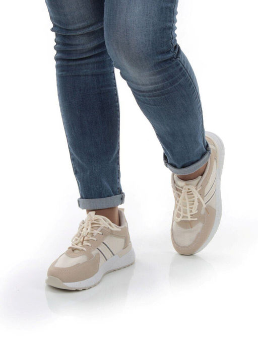 05-6027-6 BEIGE Кроссовки женские (искусственные материалы) - No name фото 4