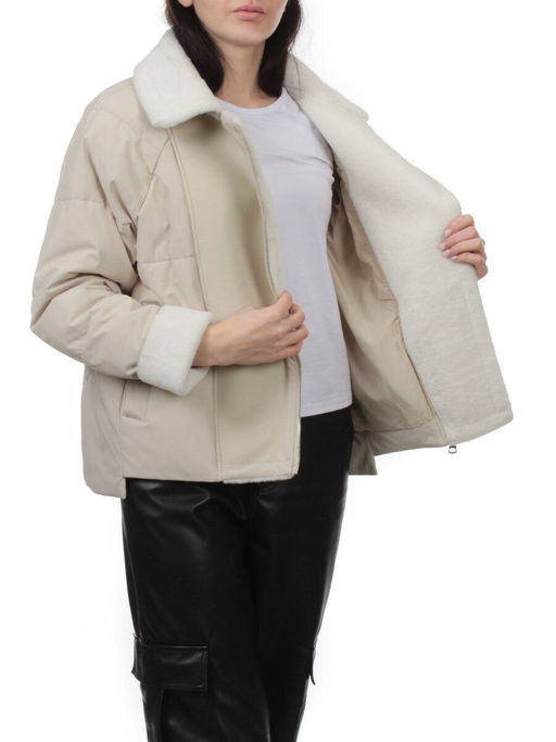 S24-163 BEIGE Куртка демисезонная женская (100 гр. холлофайбер) - Fashion фото 7