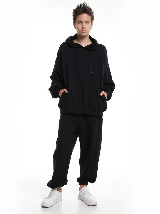 Спортивные штаны без начеса джоггеры 22-5692 черный - Mini maxi фото 4