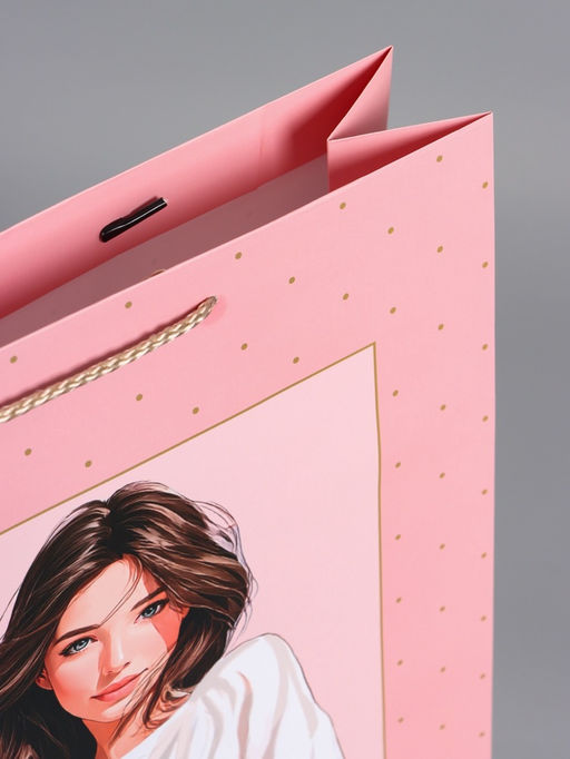 Пакет подарочный ламинированный «Букет радости», розовый, 33×42.5×10 см