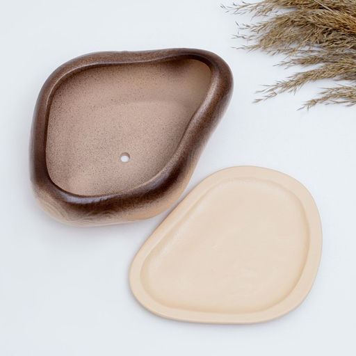 Горшок Бонсай малый для кактусов и суккулентов, бежевый, 17х14х8см - Хорошие сувениры фото 4