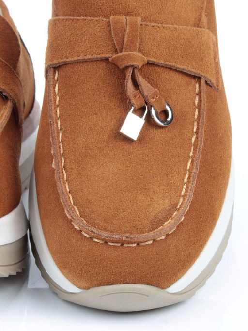 03-5951-2 BROWN Лоферы женские (натуральная замша) - No name фото 13