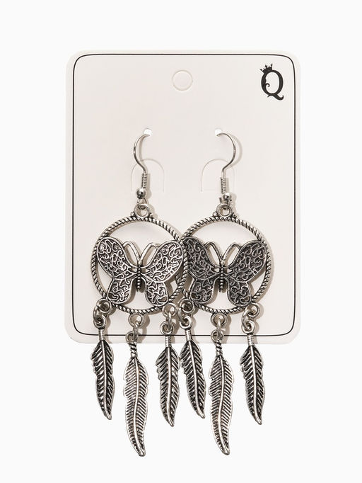 Цена за 2 шт. Серьги метал «Ловец снов», цвет чернёное серебро
