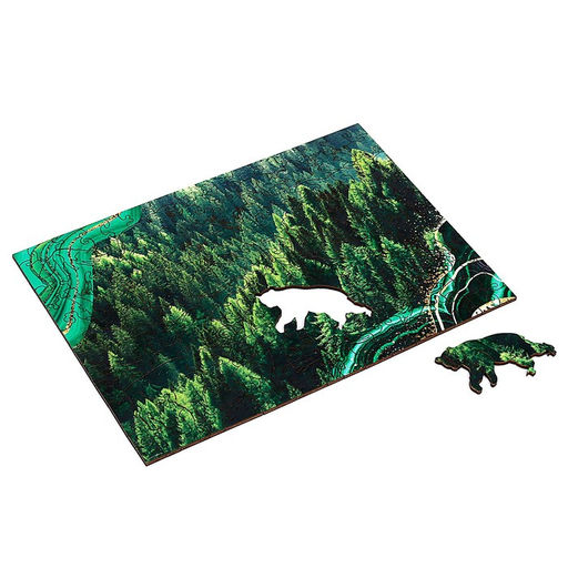 Пазл деревянный фигурный Сокровища тайги, крафт-коробка - Puzzle фото 5