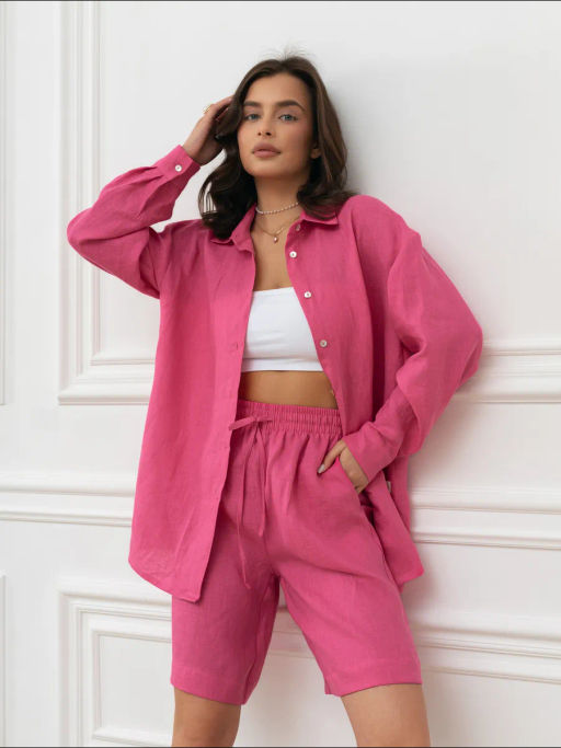 Шорты женские Лён-2 Светло-голубой - Modamica фото 36