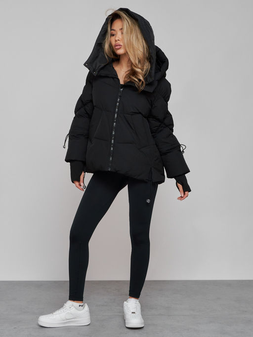 Зимняя женская куртка модная с капюшоном черного цвета 52306Ch - Holdluck фото 7