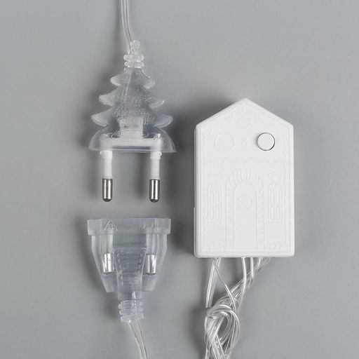 Гирлянда Занавес 2?1.5 м, IP20, прозрачная нить, 360 LED, свечение тёплое белое, 8 режимов, 220 В - Luazon lighting фото 4