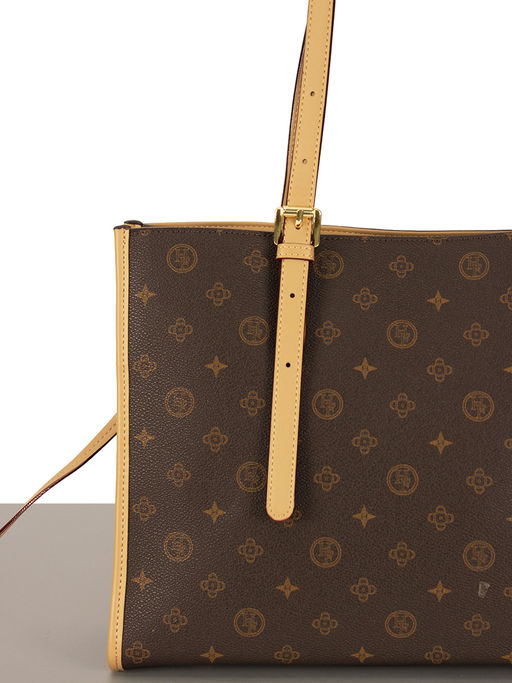 LАСCOMA сумка АС326-фигурки-кофе-рыжий эко кожа-канва - Laccoma фото 3