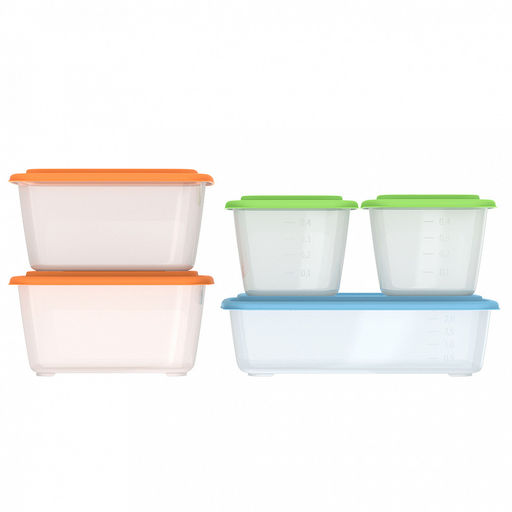 Контейнер для продуктов Гурман-2 набор 5шт: 0,56л 2шт, 1,5л 2шт, 2,7л, полипропилен, подходит для СВЧ и заморозки (Россия) - Домашняя мода фото 2