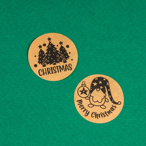 Наклейки новогодние в рулоне Christmas, для декора и подарков, 500 шт., 2.5?2.5 см - UPAK LAND фото 5
