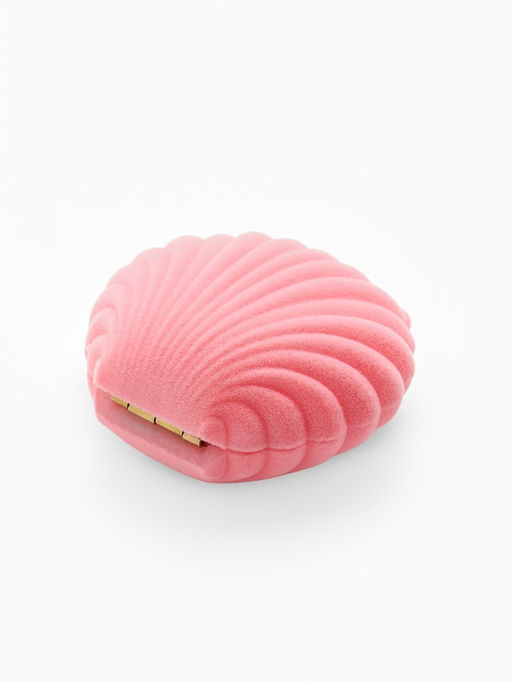 Футляр под серьги, кулон Ракушка, 6?5.5 см, бархатный, розовый