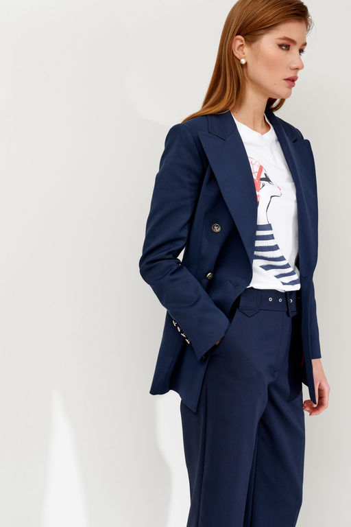 Двубортный жакет из хлопка Don (Цвет: Синий) - Morozov Amavie фото 4