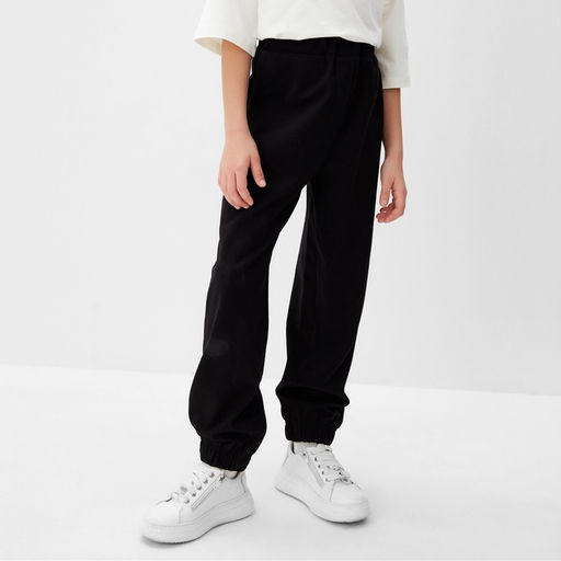 Брюки для девочки MINAKU: Casual Collection KIDS, чёрные, рост 158 см