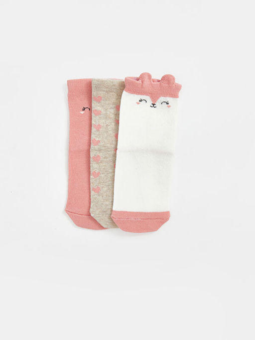 Bask?l? K?z Bebek Soket ?orap 3l? - Waikiki фото 2