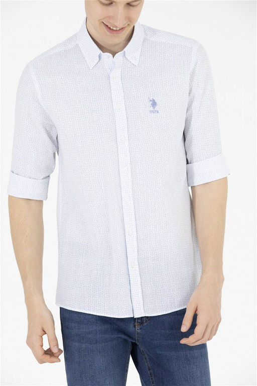 U. S. Polo Assn Мужская белая рубашка с длинным рукавом - U.s. polo assn фото 13